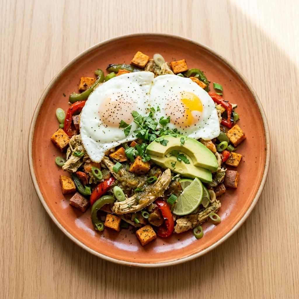 Whole30 Salsa Verde Chicken Breakfast Hash