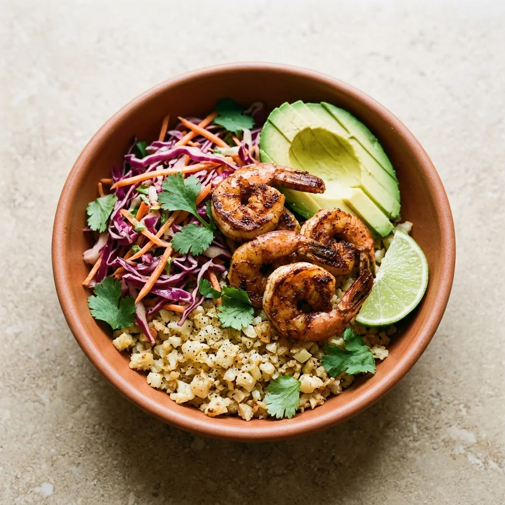 Whole30 Smoky Chipotle Shrimp Cauliflower Rice Bowls