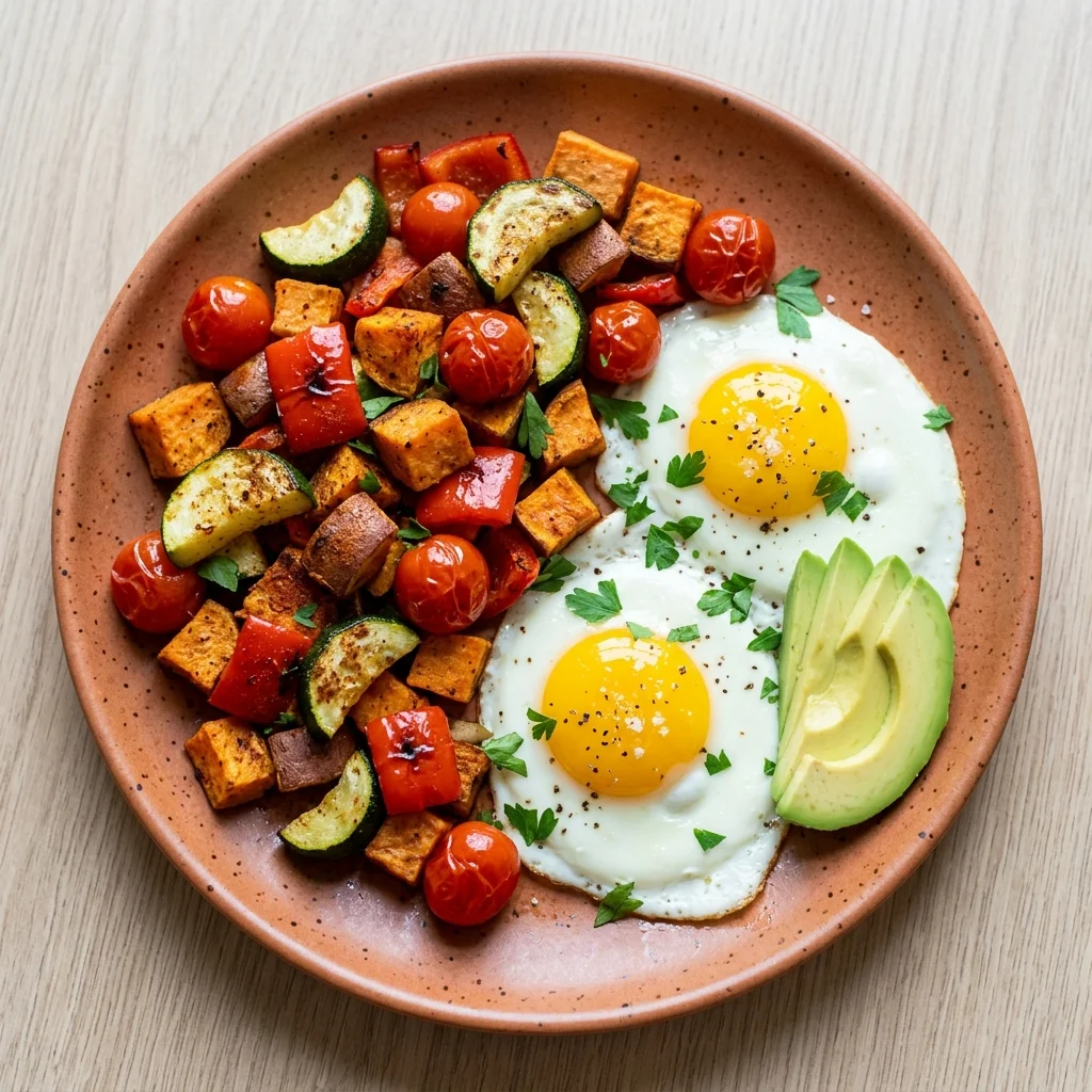 Whole30 Smoky Paprika Roasted Vegetable Egg Plate